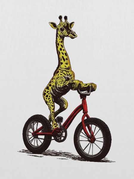 Giraffe on bike