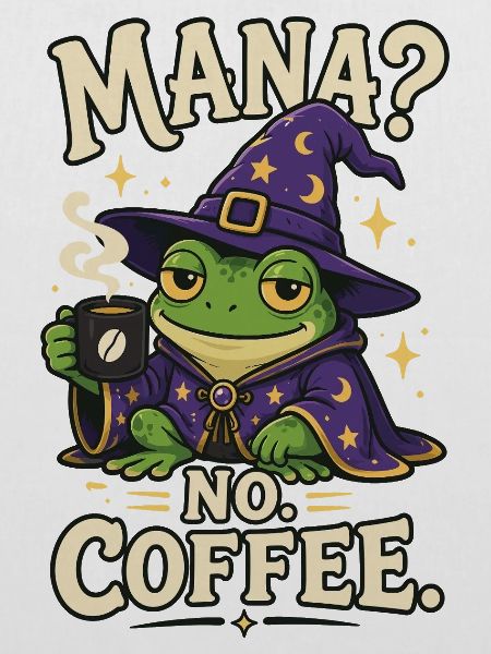 Mana Kaffee Frosch Zauberer Shirt