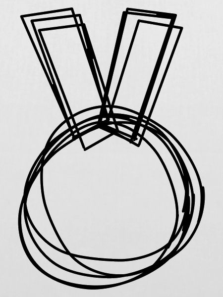 Medaille handgezeichnet