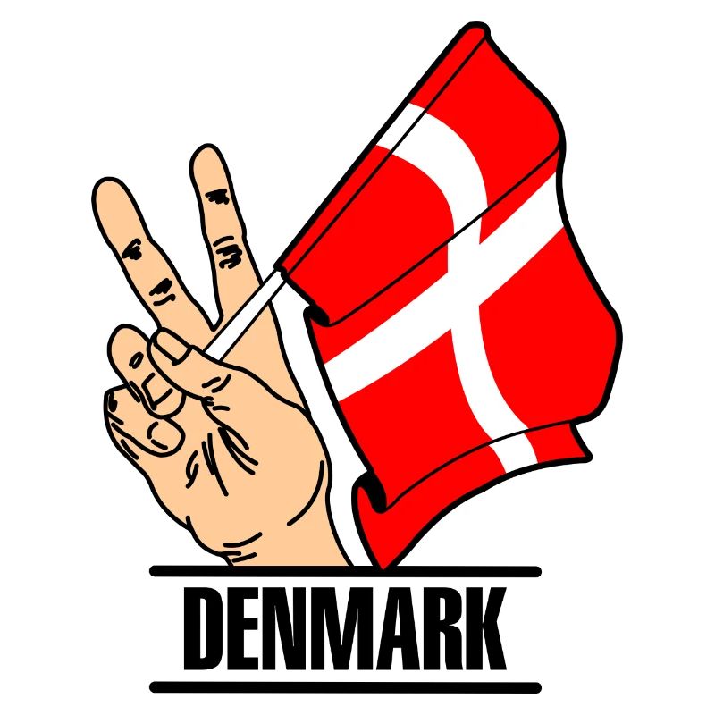 Drapeau Danemark signe de paix texte DANEMARK