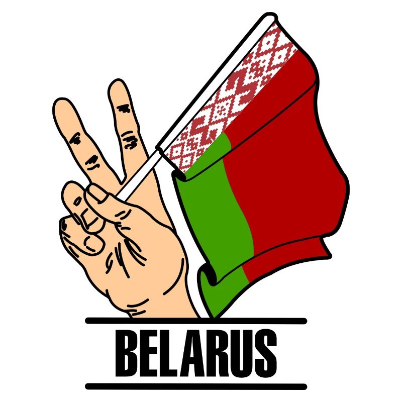Flagge Belarus Friedensschild Text BELARUS