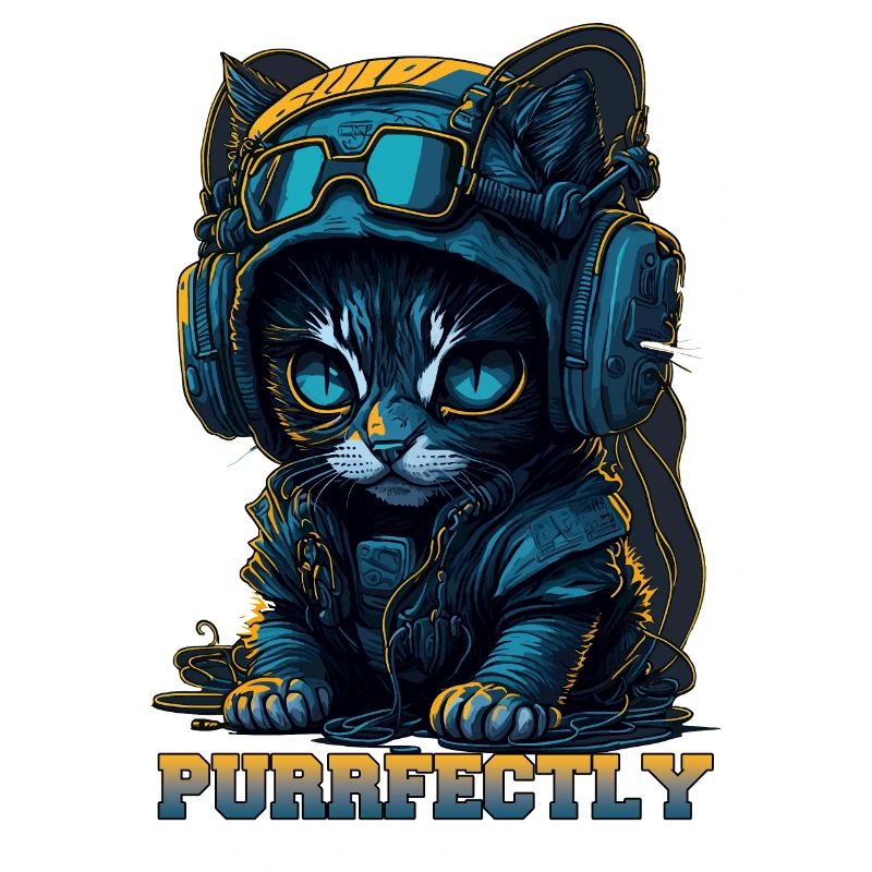 Sweeet Purrfectly Kitty mit Kopfhörern