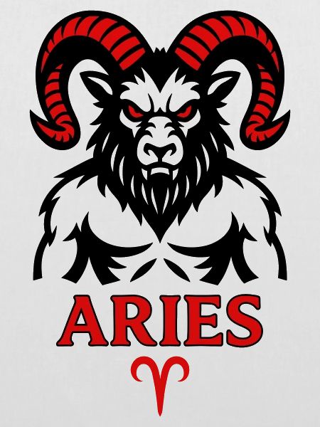 Aries Sternzeichen mit Hörnersymbol