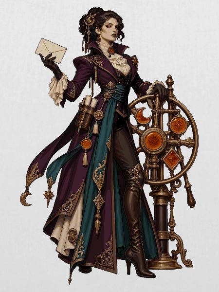Steampunk Magierin im Uhrwerk-Design