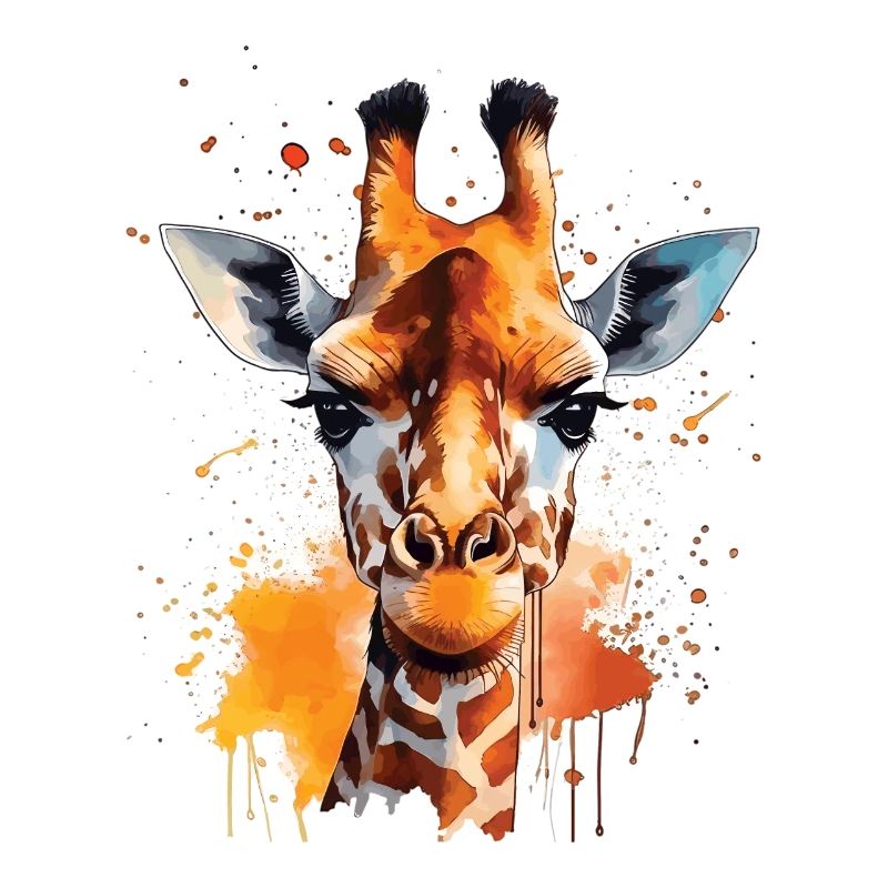 Aquarell-giraffe – Farbenfrohe