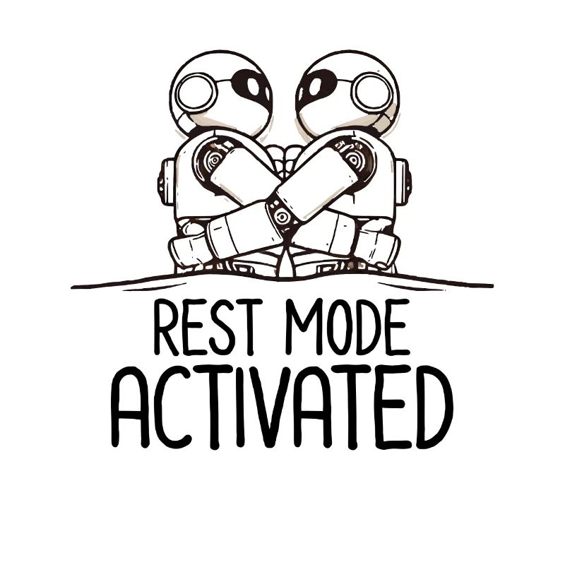 Funny Sleeping Robot Rest Mode