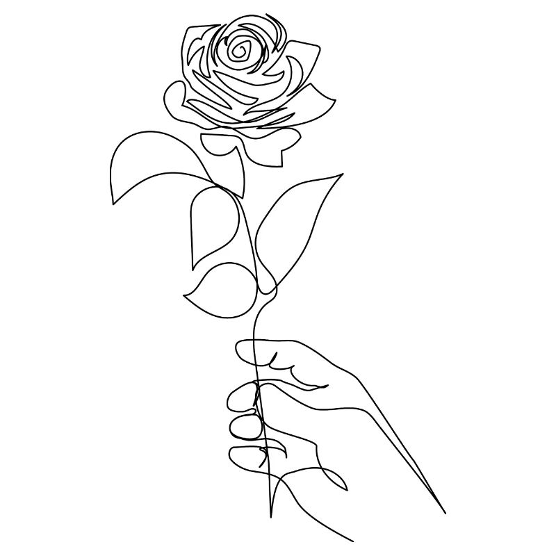 Hand halten rose Blume