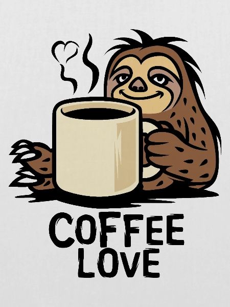Faultier Kaffee Liebe Cartoon