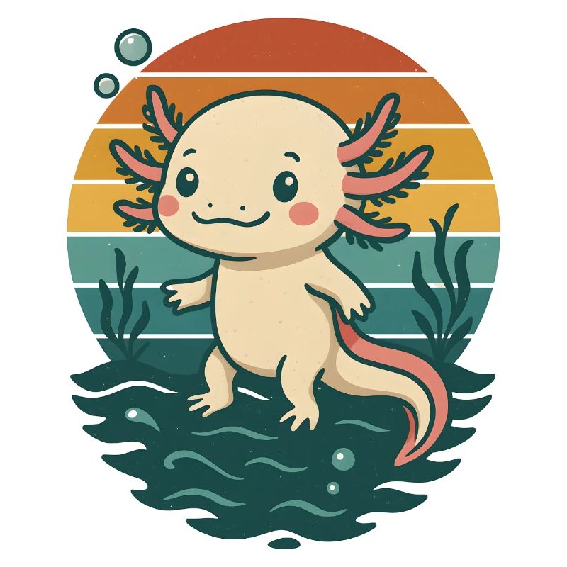 Süßer Retro-Axolotl