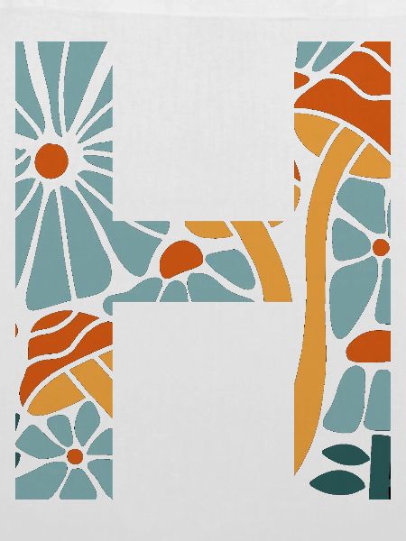 Buchstabe h groovige Blumen Geschenkidee