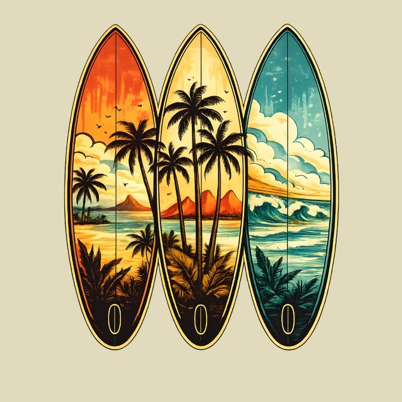 Tropisches Surf-Triptychon