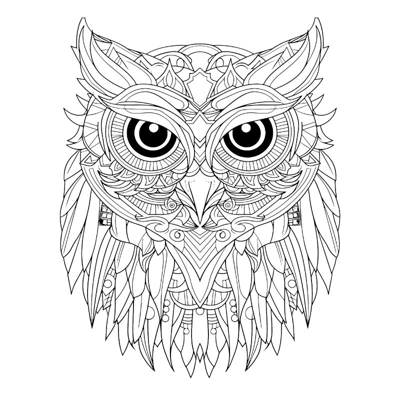 Essence de hibou abstrait : Interprétation complexe de l’art au trait