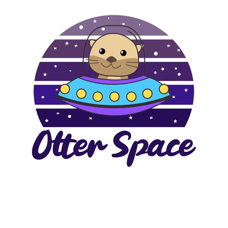 L’espace de loutre une loutre douce dans l’espace dans l’OVNI