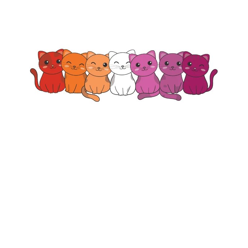 Drapeau lesbien Gay Pride LGBTQ Chats Mignon Chat