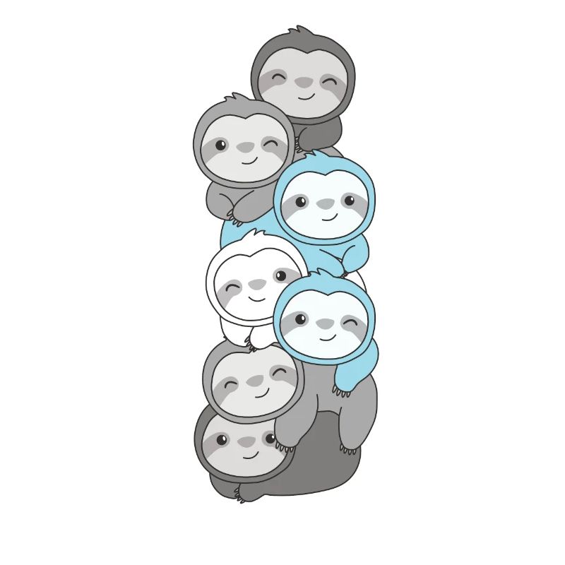 Demiboy Flag Pride LGBTQ Cute Sloth Bunch
