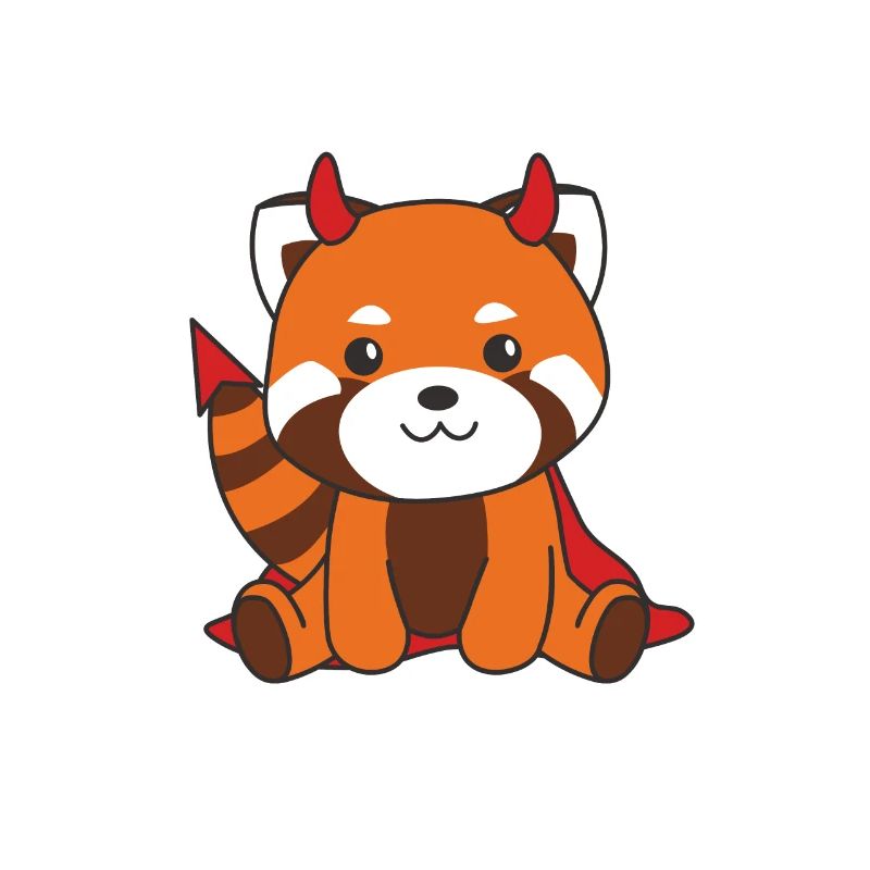 Red Panda Halloween Cute Devil Witch Costume