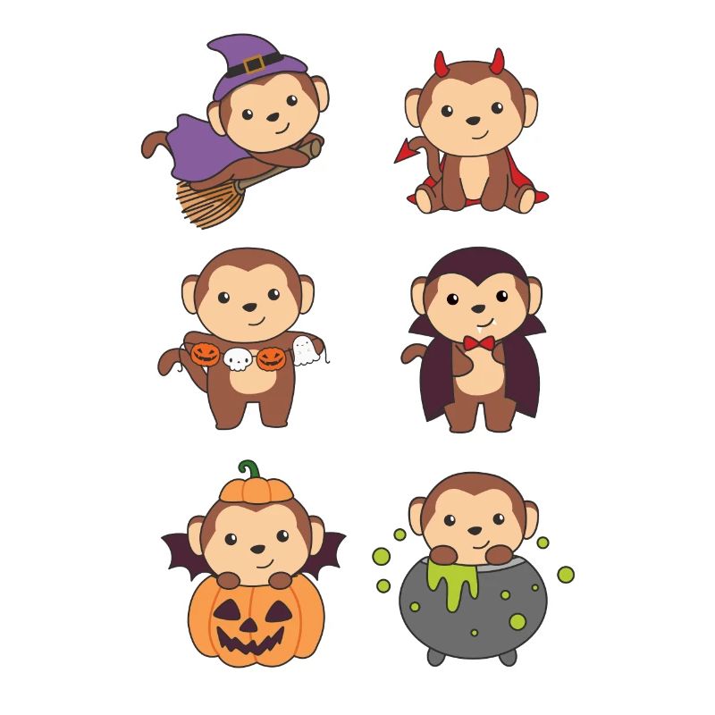 Singe Halloween Sorcière Diable Citrouille Vampire Costume