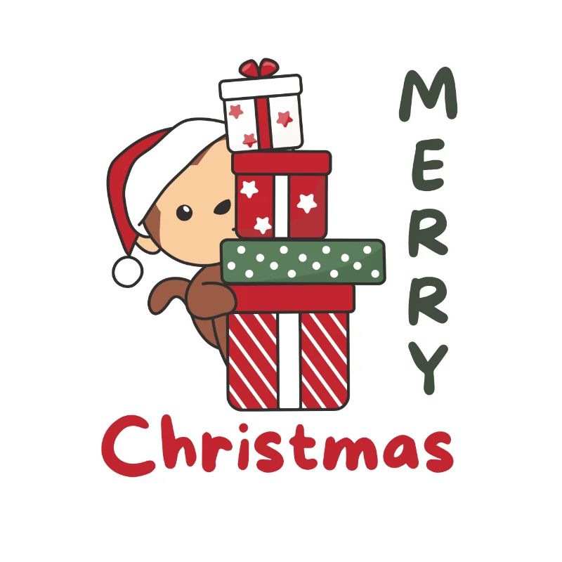 Monkey Christmas Gift Winter Animals Monkeys
