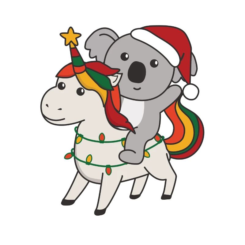 Licorne de Noël Koala Joyeux Noël Licorne