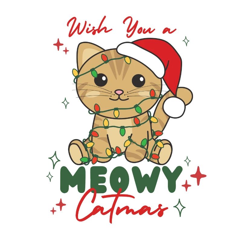 chat animaux de noël mignon chat miaou catmas