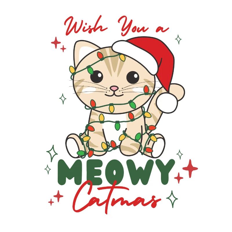 chat animaux de noël mignon chat miaou catmas