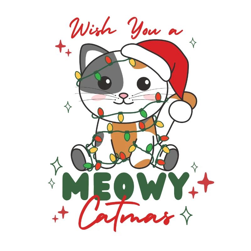 chat animaux de noël mignon chat miaou catmas