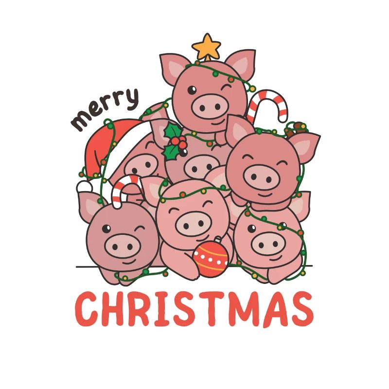Cochon Arbre de Noël Joyeux Noël