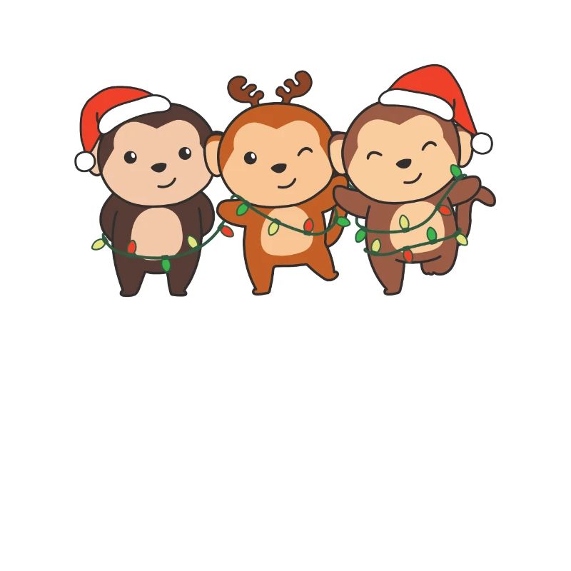 singe noël animaux de Noël singes mignons
