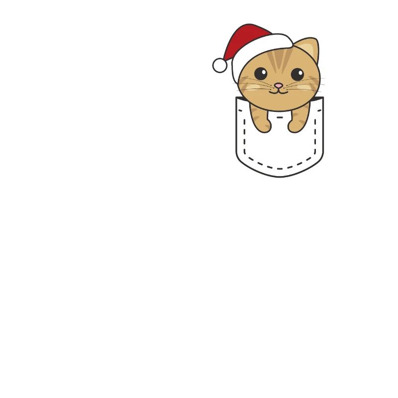 Joyeux Noël mignon chat dans la poche poitrine