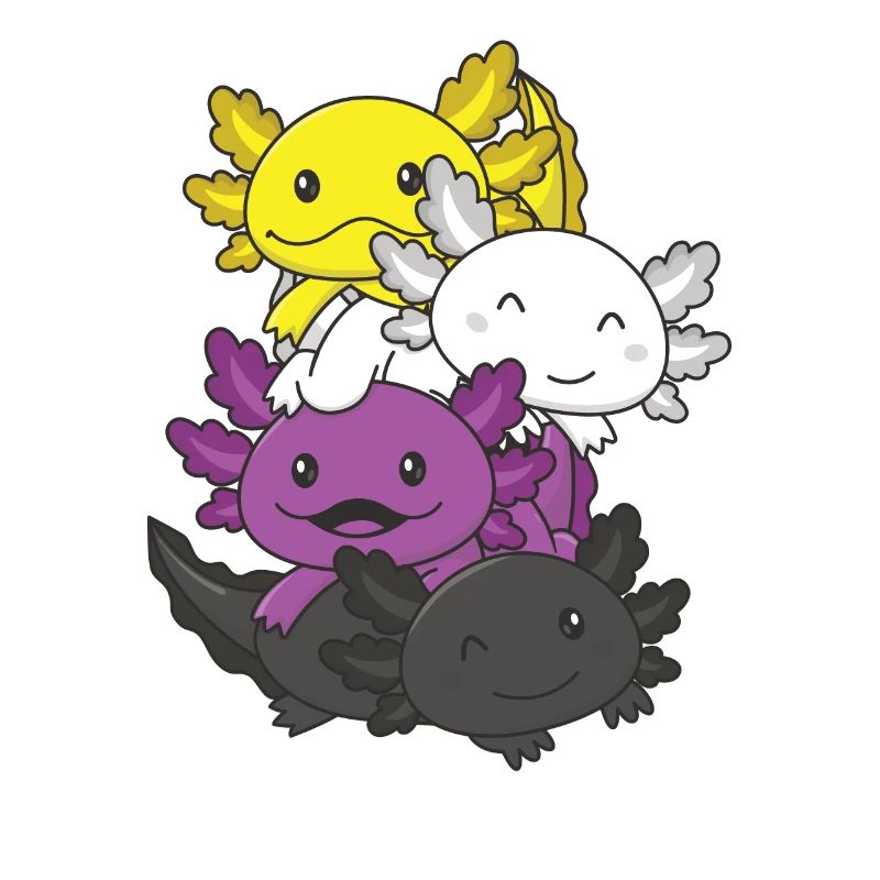 Nonbinary Flag Pride LGBTQ Mignon Axolotl Pile