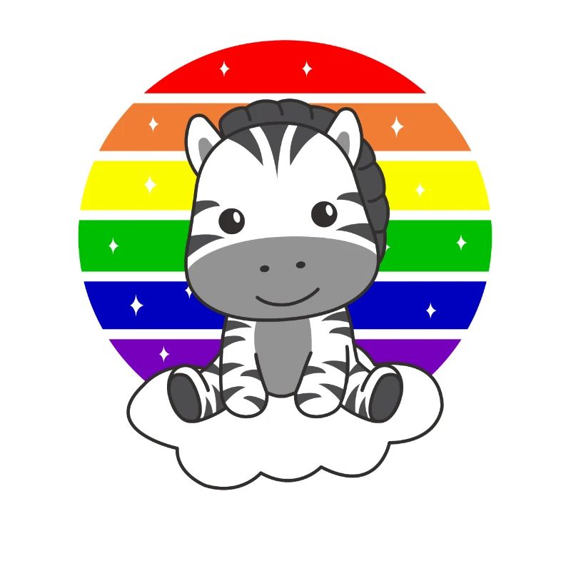 Zebra bunter Regenbogen für Kinder süßes Zebra