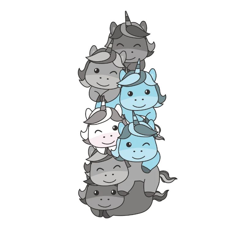 Demiboy Flag Pride LGBTQ Cute Unicorn Stack