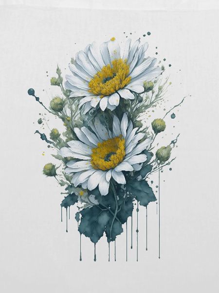 Aquarell Gänseblümchenblume