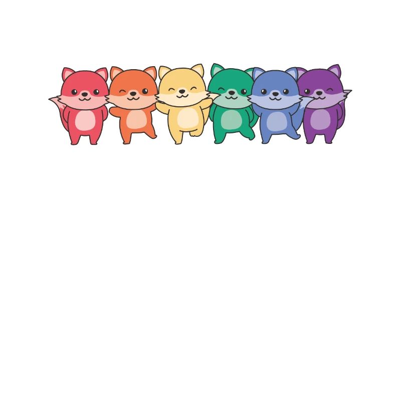 Rainbow Fox Flag Pride LGBTQ Cute Foxes