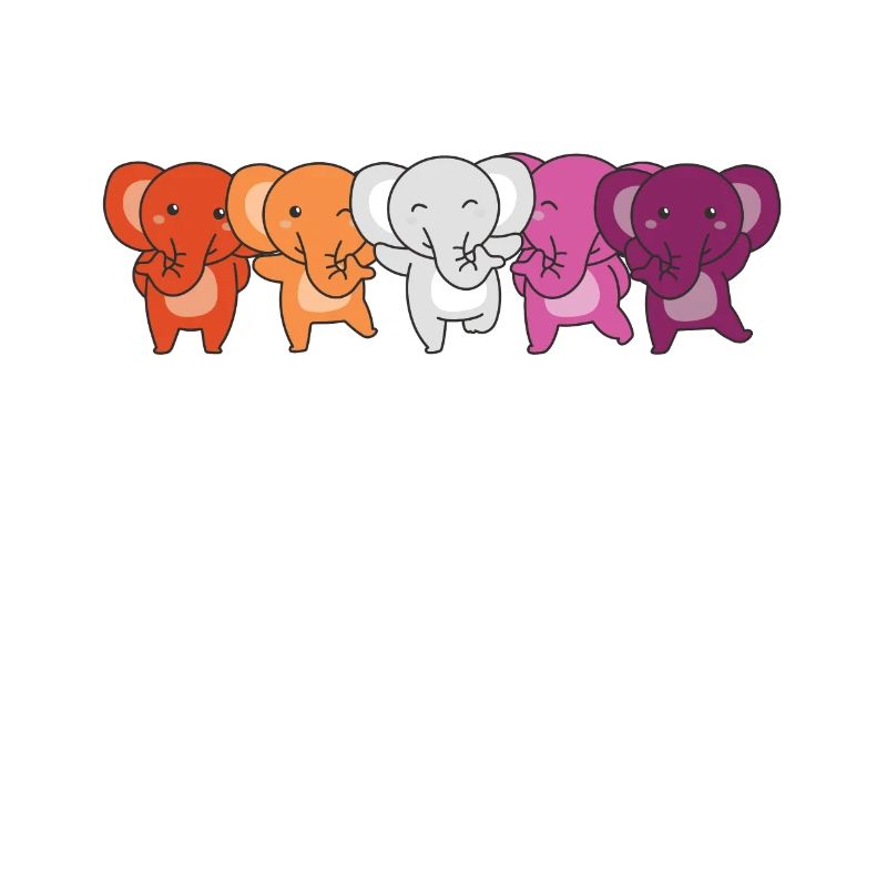 Lesbian Flag Pride LGBTQ Cute Elephant