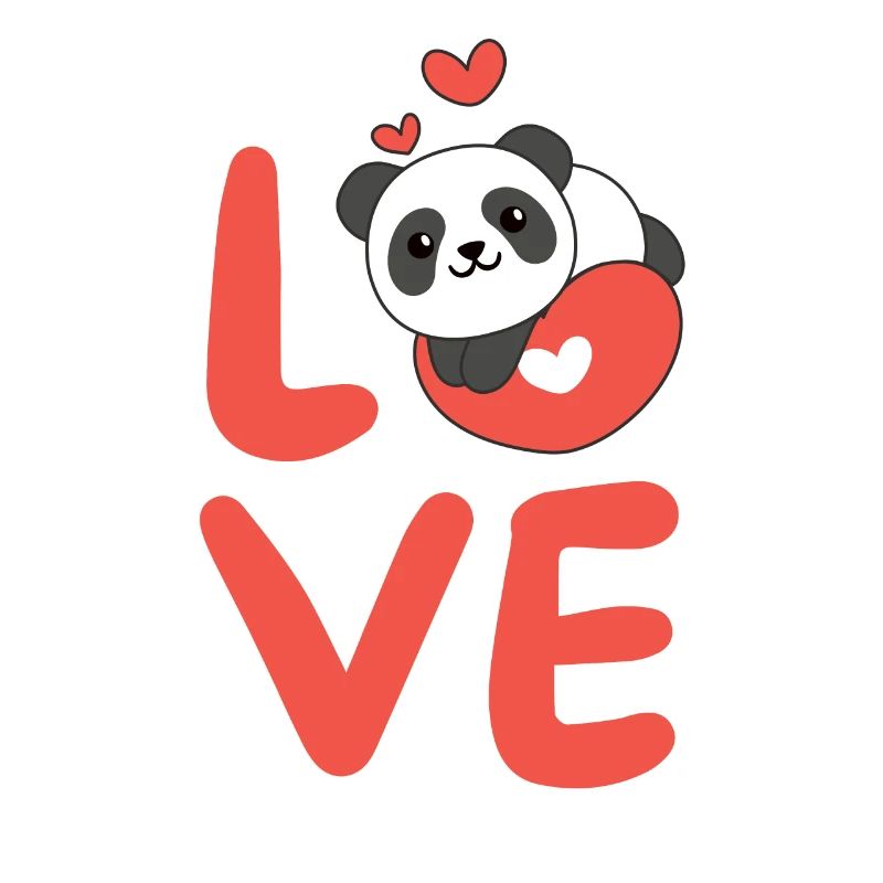 Panda pour la Saint-Valentin Animaux mignons Cœurs Amour