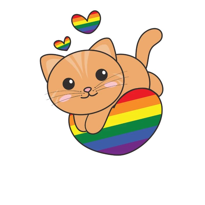Regenbogen Flag Pride LGBTQ süßes Katze Love