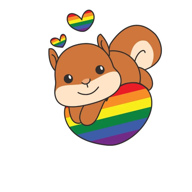 Rainbow Flag Pride LGBTQ Mignon Écureuil