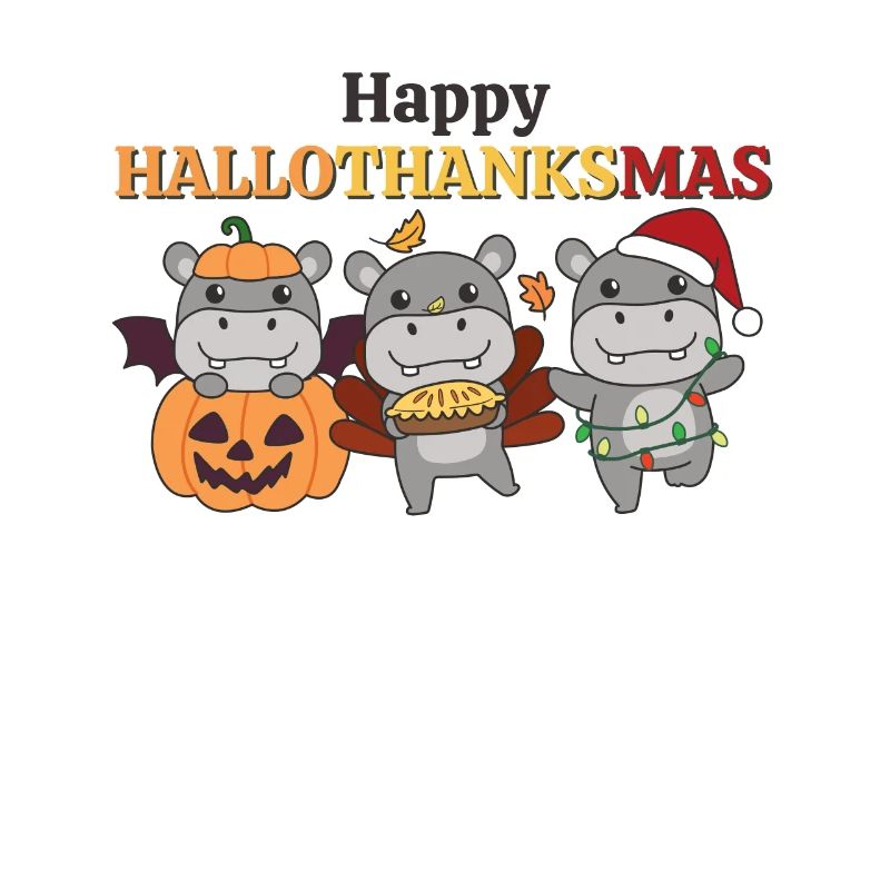 Joyeux Hallothanksmas Hippo Christmas Hippos