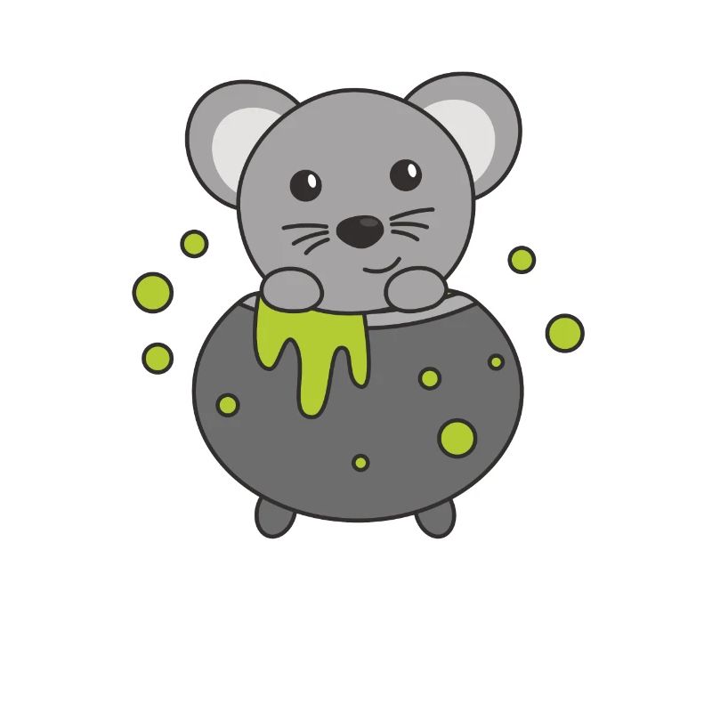 Mouse Happy Halloween Witch's Cauldron Bat