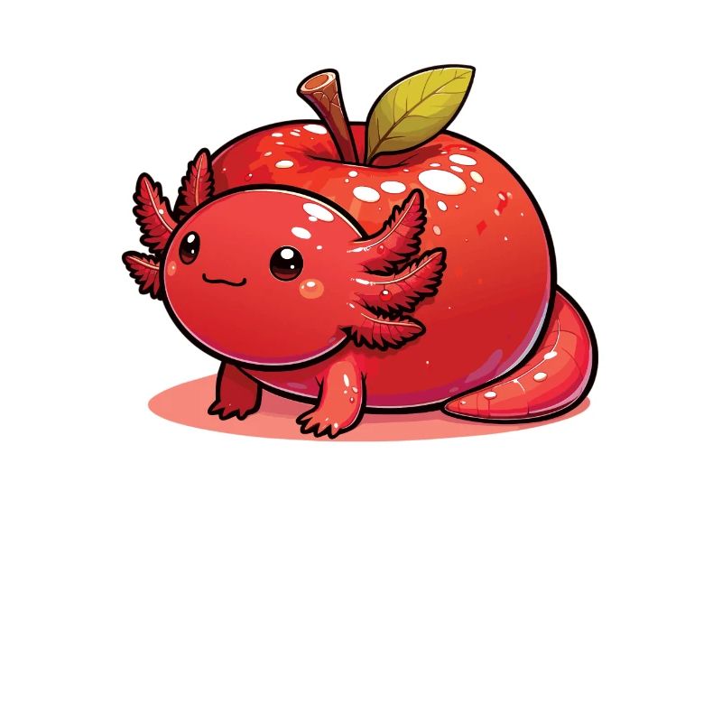 Apple kawaii axolotl fruit cute axolotls