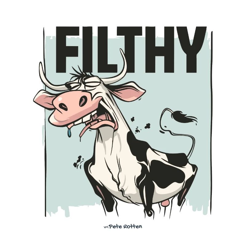 Angeekelte Kuh, dreckig und schmuddelig