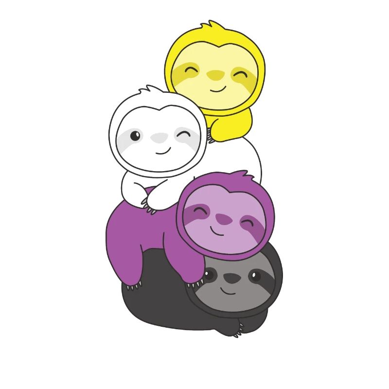 Nonbinary Flag Pride LGBTQ Cute Sloth Bunch