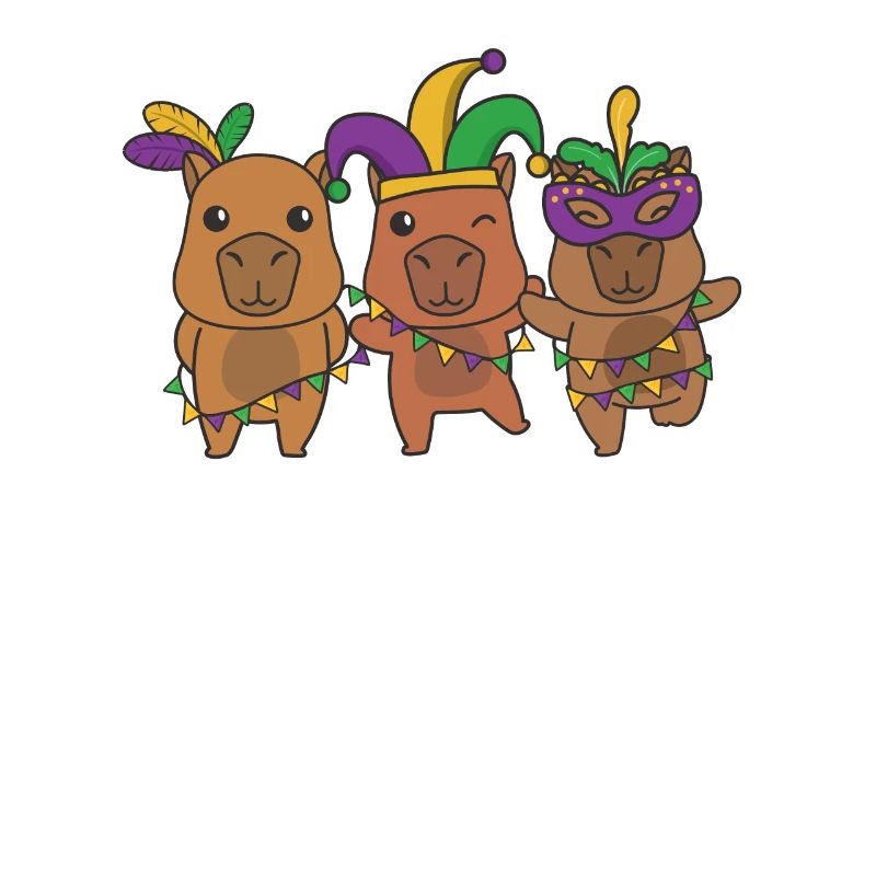 Mardi Gras Capybara Carnival Costume