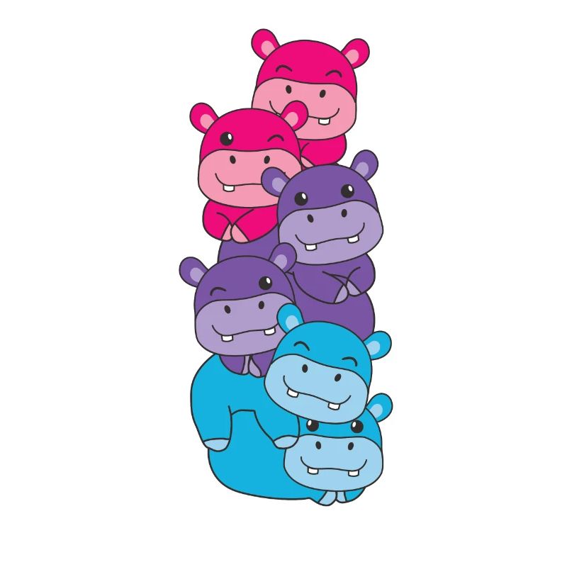 Androgynous Flag Pride LGBTQ Cute Hippo