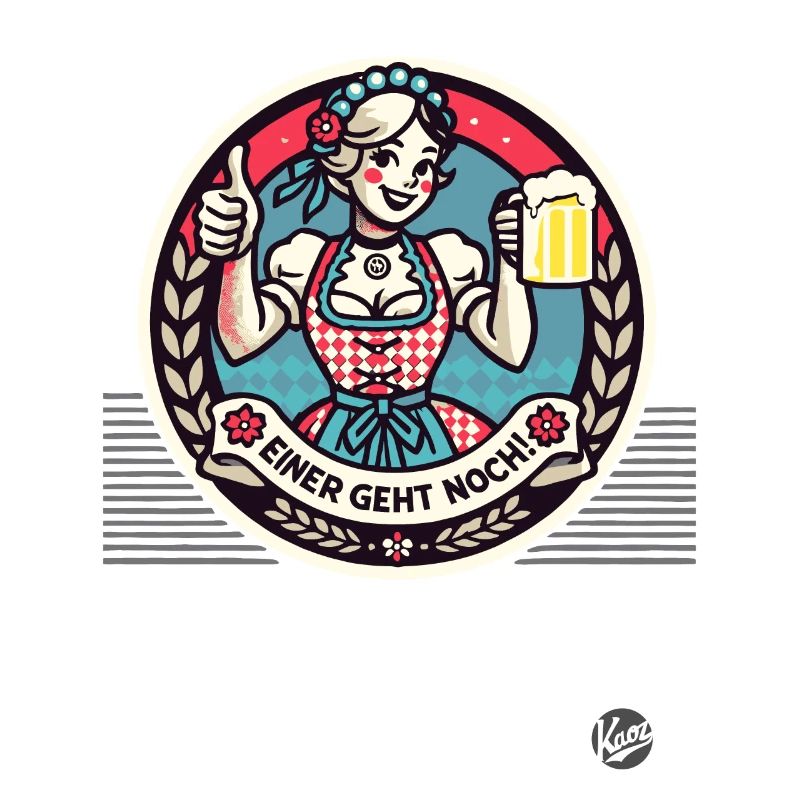 Einer geht noch, Daumen hoch Dirndl Mädel mit Bier