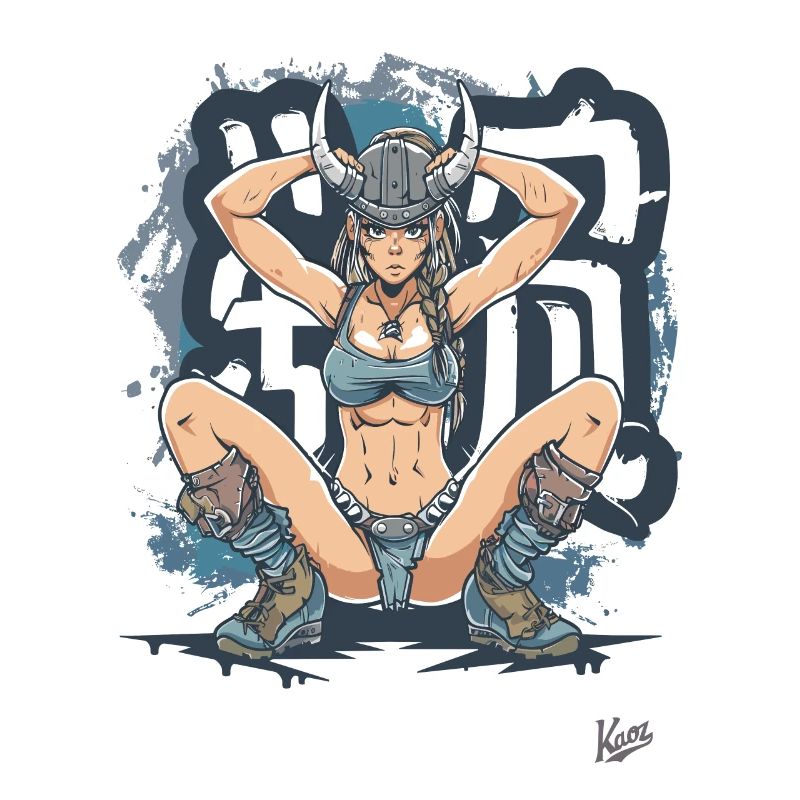 Guerrier viking et graffitis