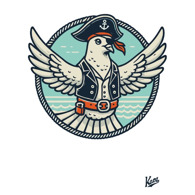 Colombe pirate légendaire avec cache-œil
