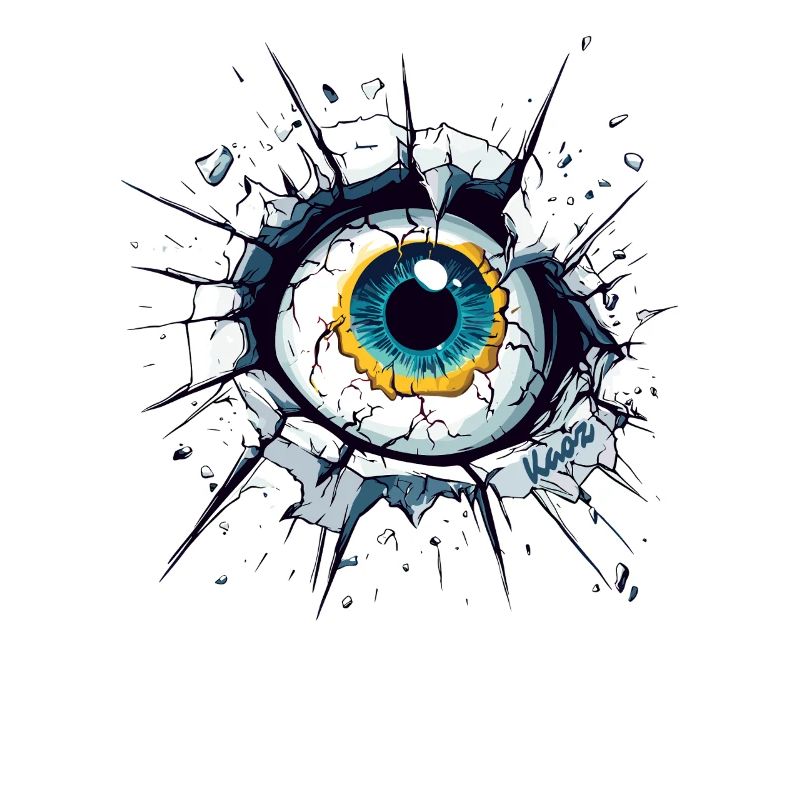 Auge durchbricht die Wand – Unheimlicher Blick