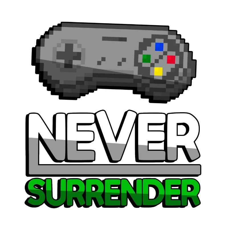 NEVER SURRENDER (Grün) + SNES Controller - Gaming